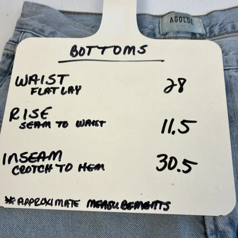 Agolde Minka Jeans Wide Leg High Rise Cargo Pockets Light Wash Denim 27 - Picture 11 of 11